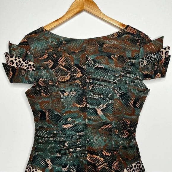 Lucca Vasconcellos Brazilian Designer Animal Print Ruffle Dress - Picture 9 of 10